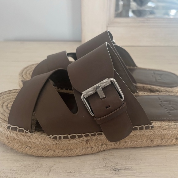 Marc Fisher Espadrille Slide Sandal Brown Size 8 - Picture 2 of 7